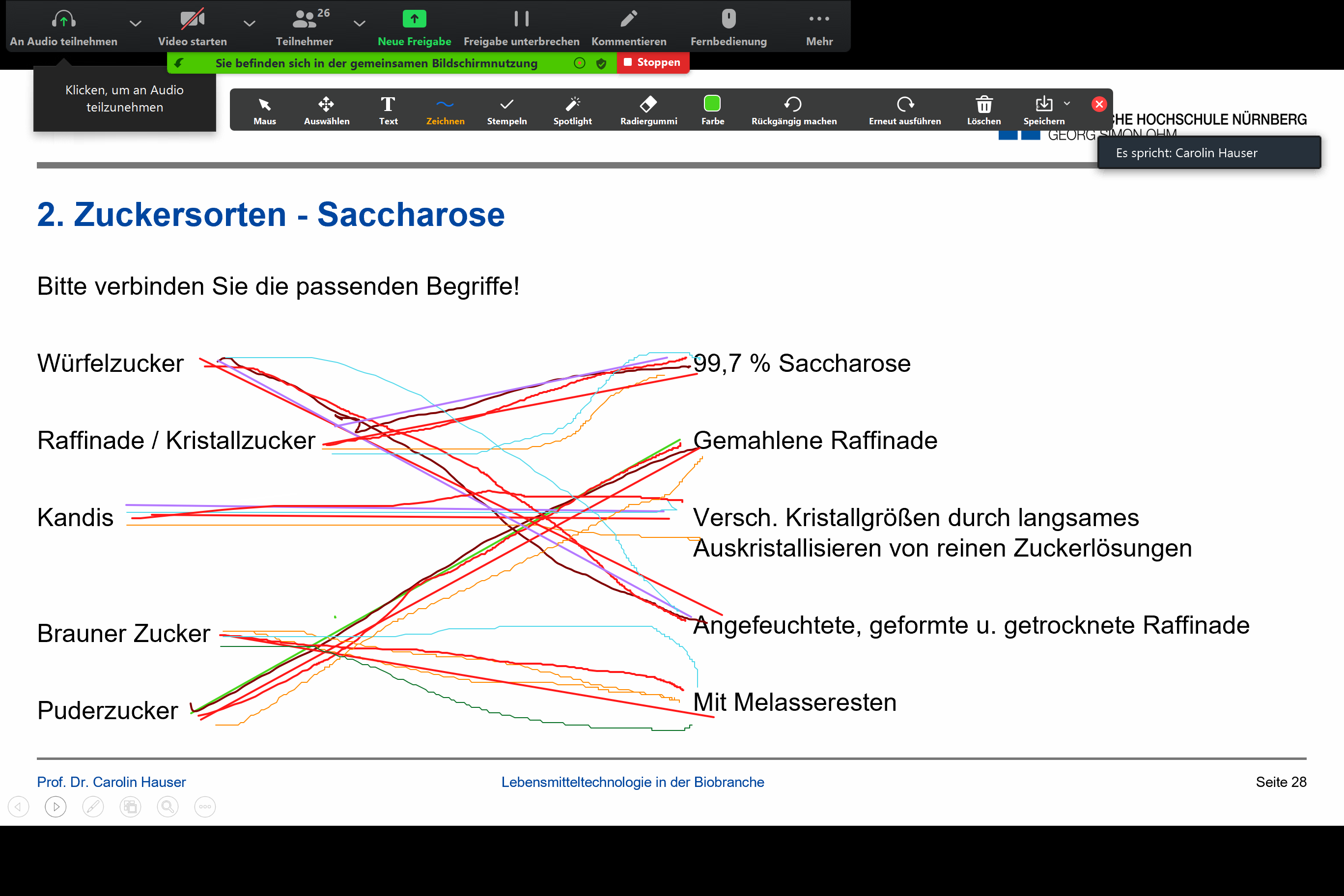 Darstellung einer Zuordnungsaufgabe