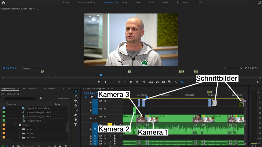 Videoschnitt der Experteninterviews